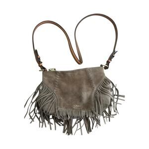Vintage Ralph Lauren Brown Suede Fringe Western Boho Bag RLL Crossbody Shoulder